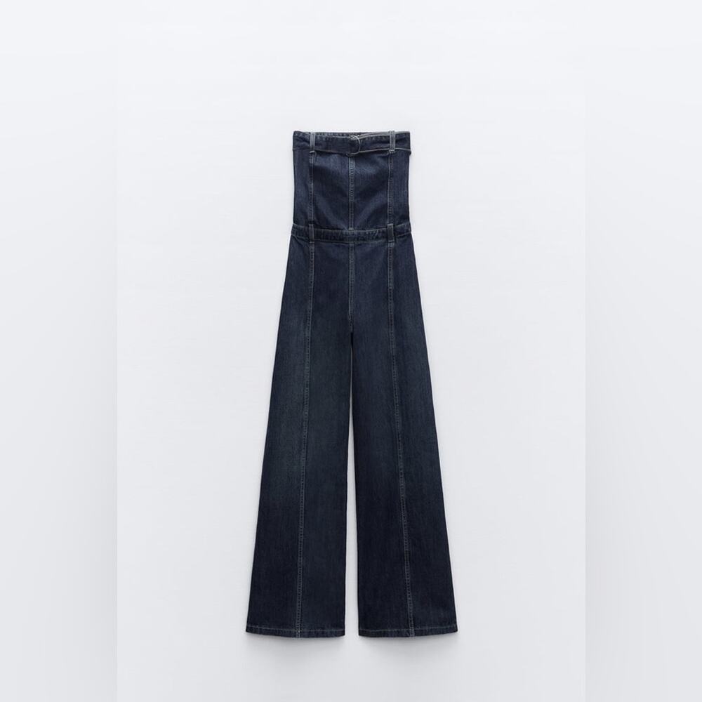 ZARA STRAPLESS TRF DENIM DRESS - Picture 11 of 15